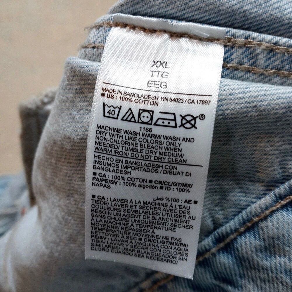 Old Navy Denim Jacket Women XXL Cropped Trucker Biker Grunge Light Wash Jean - Picture 8 of 11